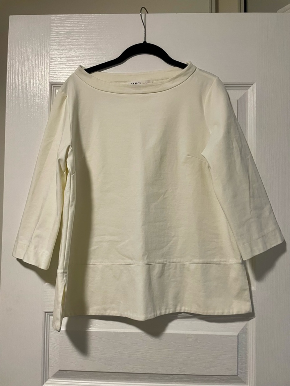 Amici Cream Boatneck Tunic Top Size Medium